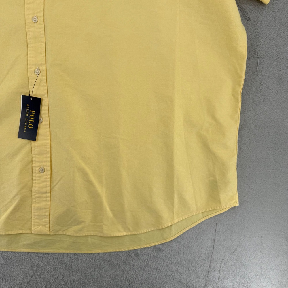 Polo Ralph Lauren Oxford Button Down Shirt Big & Tall Men 4XB Yellow Cotton NWT - Picture 11 of 16
